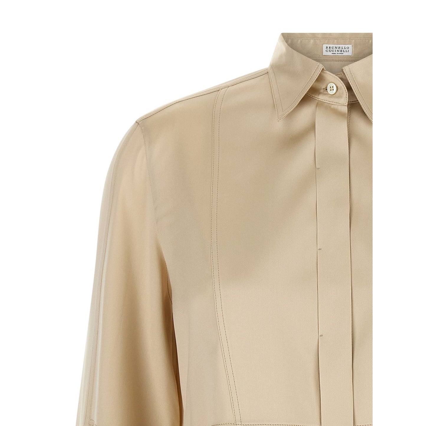 Brunello Cucinelli Beige Silk Blouse