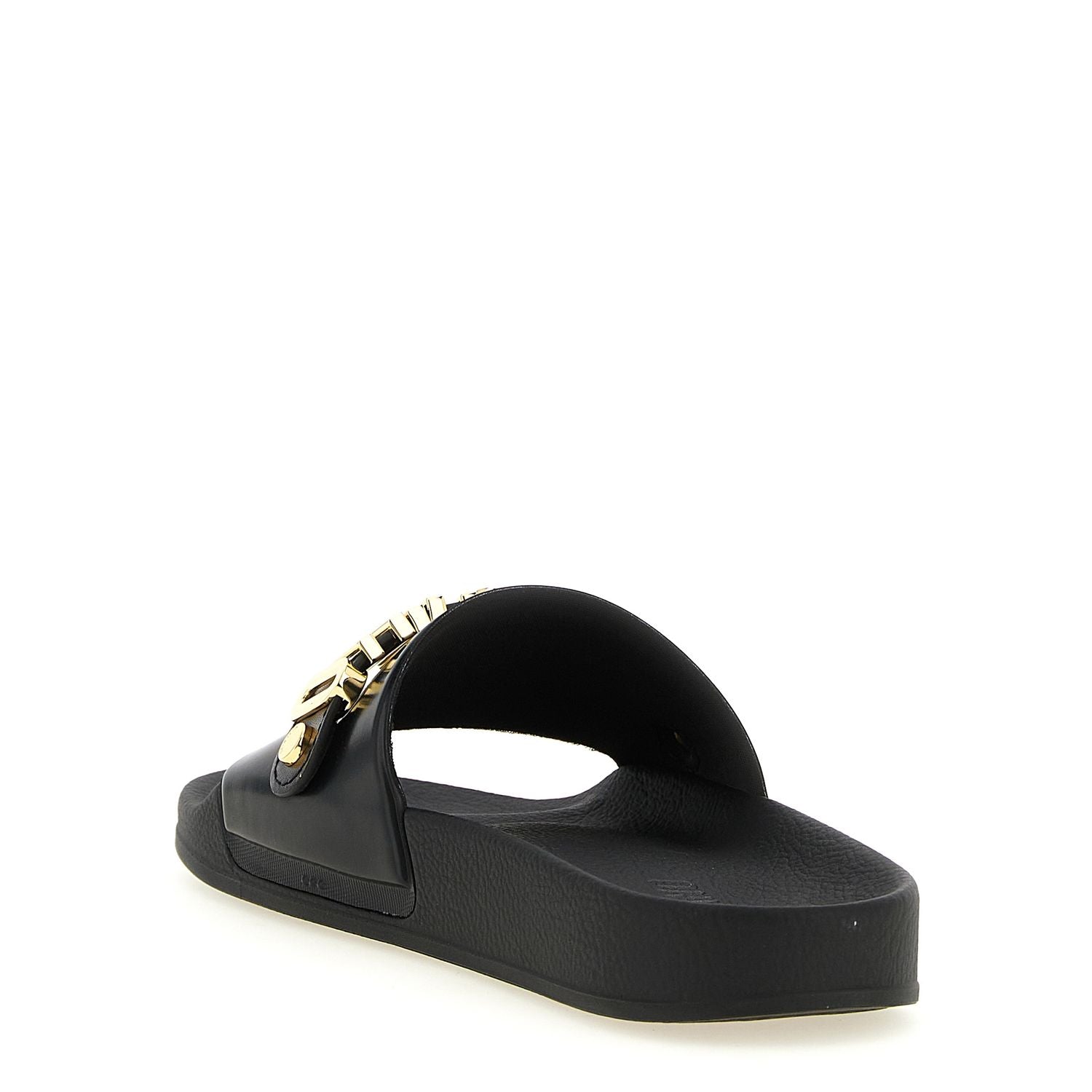 Moschino Gold Pvc Slides