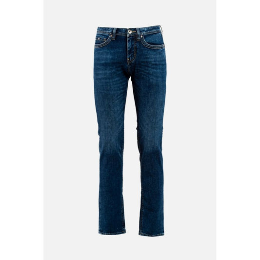 Gas Blue Cotton Straight-Leg Jeans