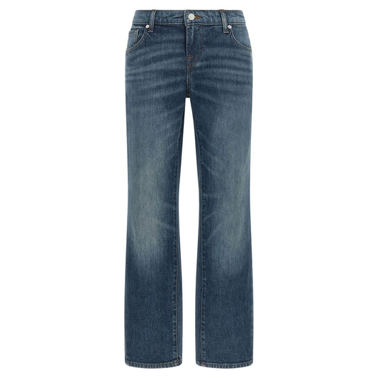 7 For All Mankind Blue Cotton Tapered Jeans