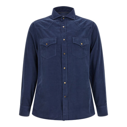 Brunello Cucinelli Blue Cotton Blouse