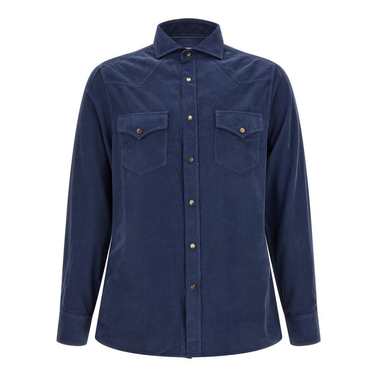 Brunello Cucinelli Blue Cotton Blouse