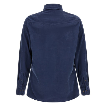 Brunello Cucinelli Blue Cotton Blouse