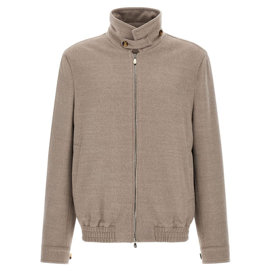Brunello Cucinelli Beige Virgin Wool Bomber