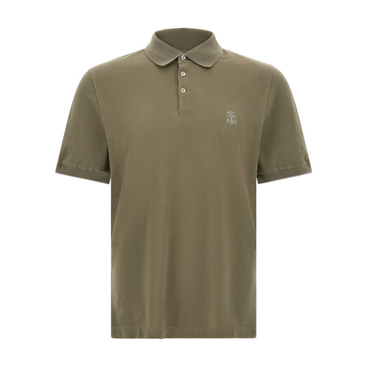 Brunello Cucinelli Bicolor Cotton Polo Shirt