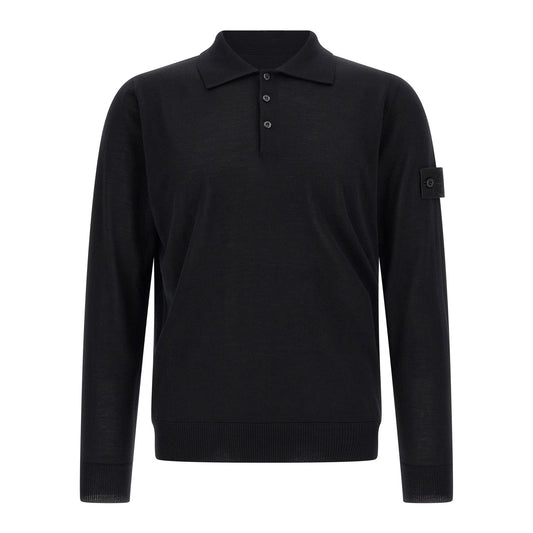Stone Island Black Virgin Wool Cardigan