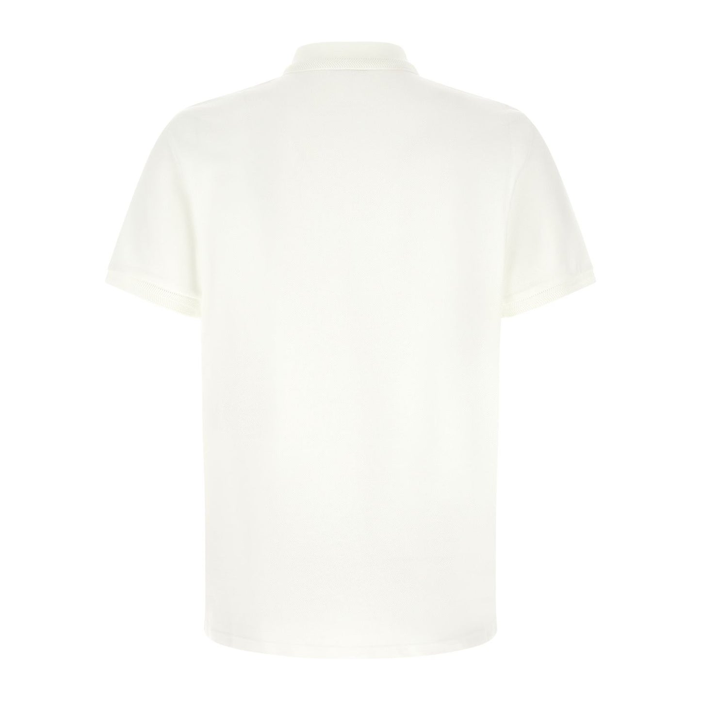 Moncler White Cotton Polo Shirt