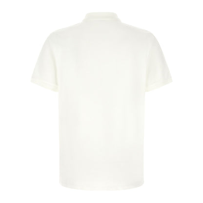 Moncler White Cotton Polo Shirt