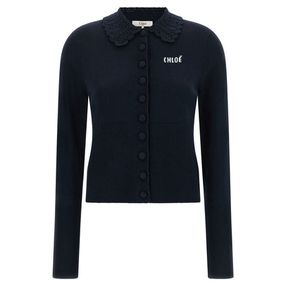 Chloé Blue Wool Cardigan