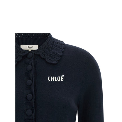 Chloé Blue Wool Cardigan