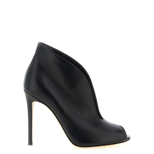 Gianvito Rossi Black Lamb Leather Ankle Boots