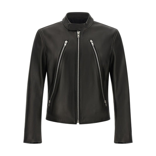 Maison Margiela Black Lamb Leather Leather Jacket