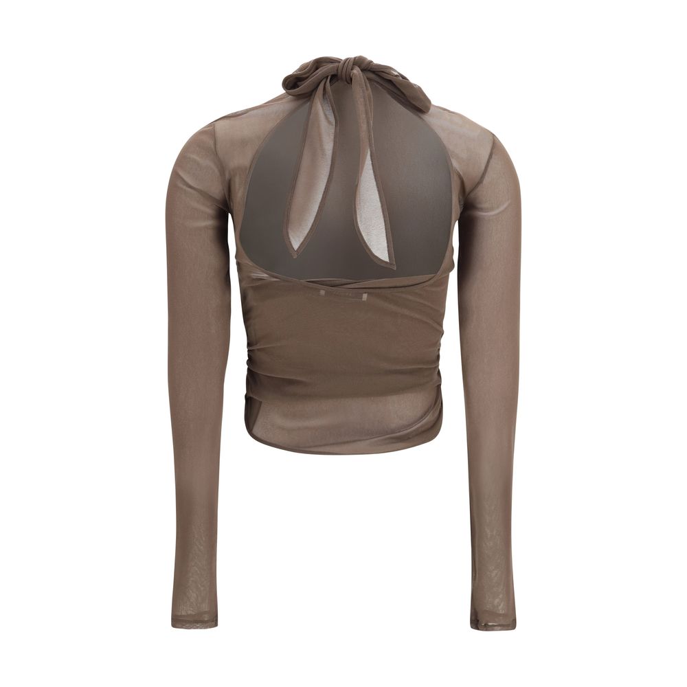 Lemaire Brown Polyamide Pattern Shirt