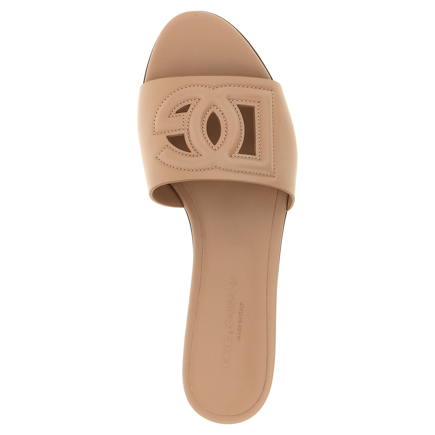 Dolce & Gabbana Beige Calfskin Slides