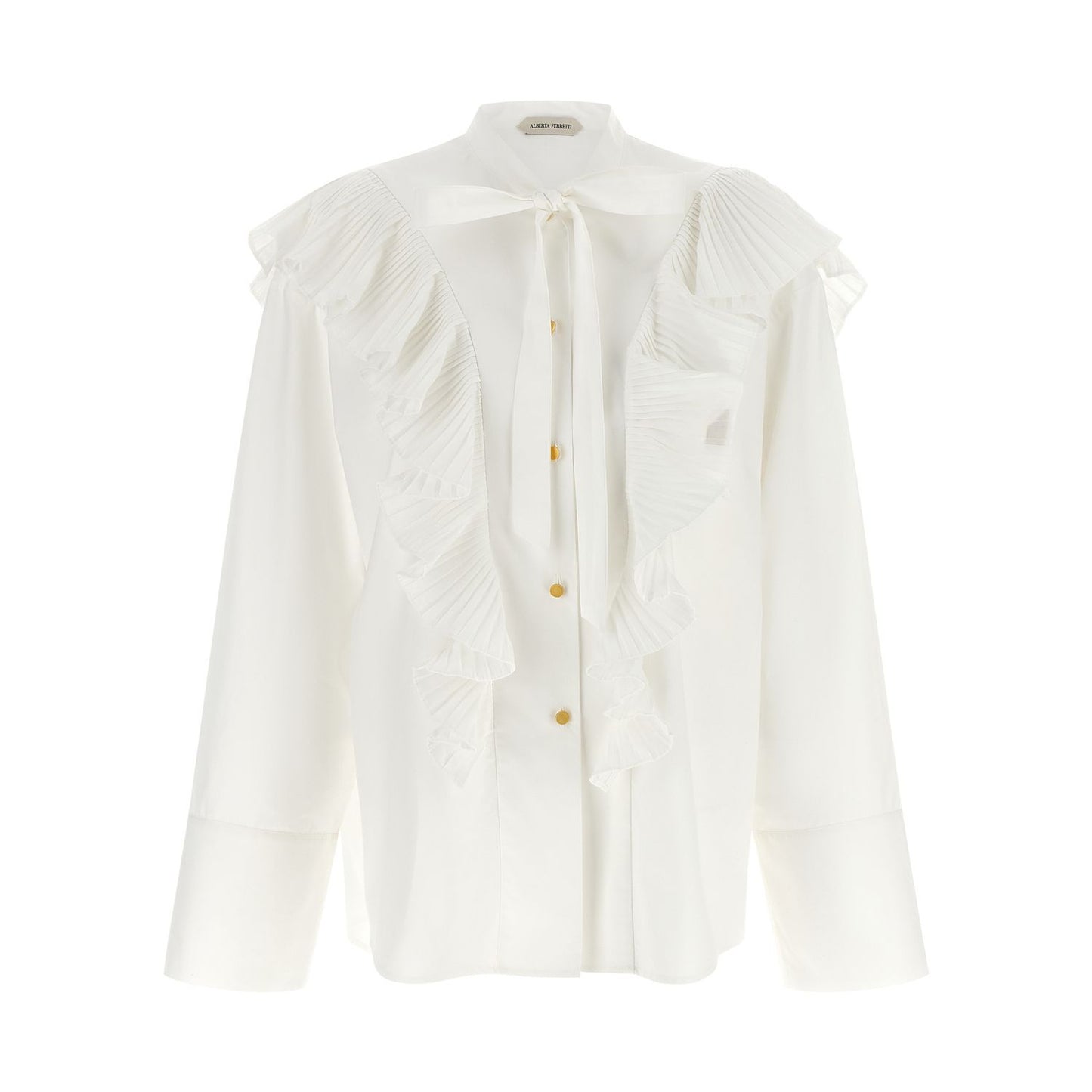 Alberta Ferretti White Cotton Blouse