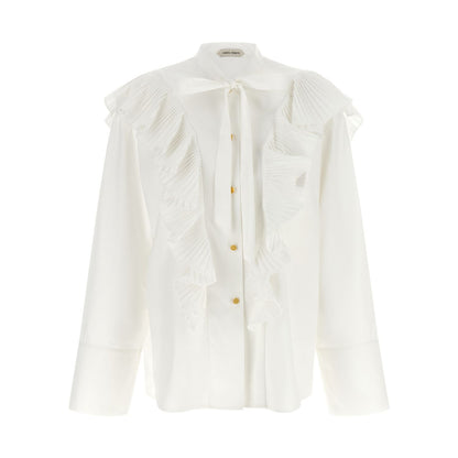 Alberta Ferretti White Cotton Blouse