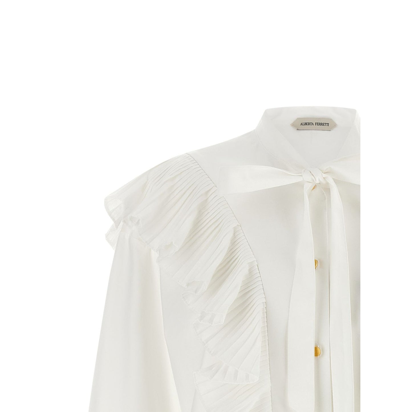 Alberta Ferretti White Cotton Blouse