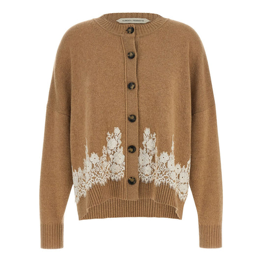 Alberta Ferretti Brown Cashmere Cardigan