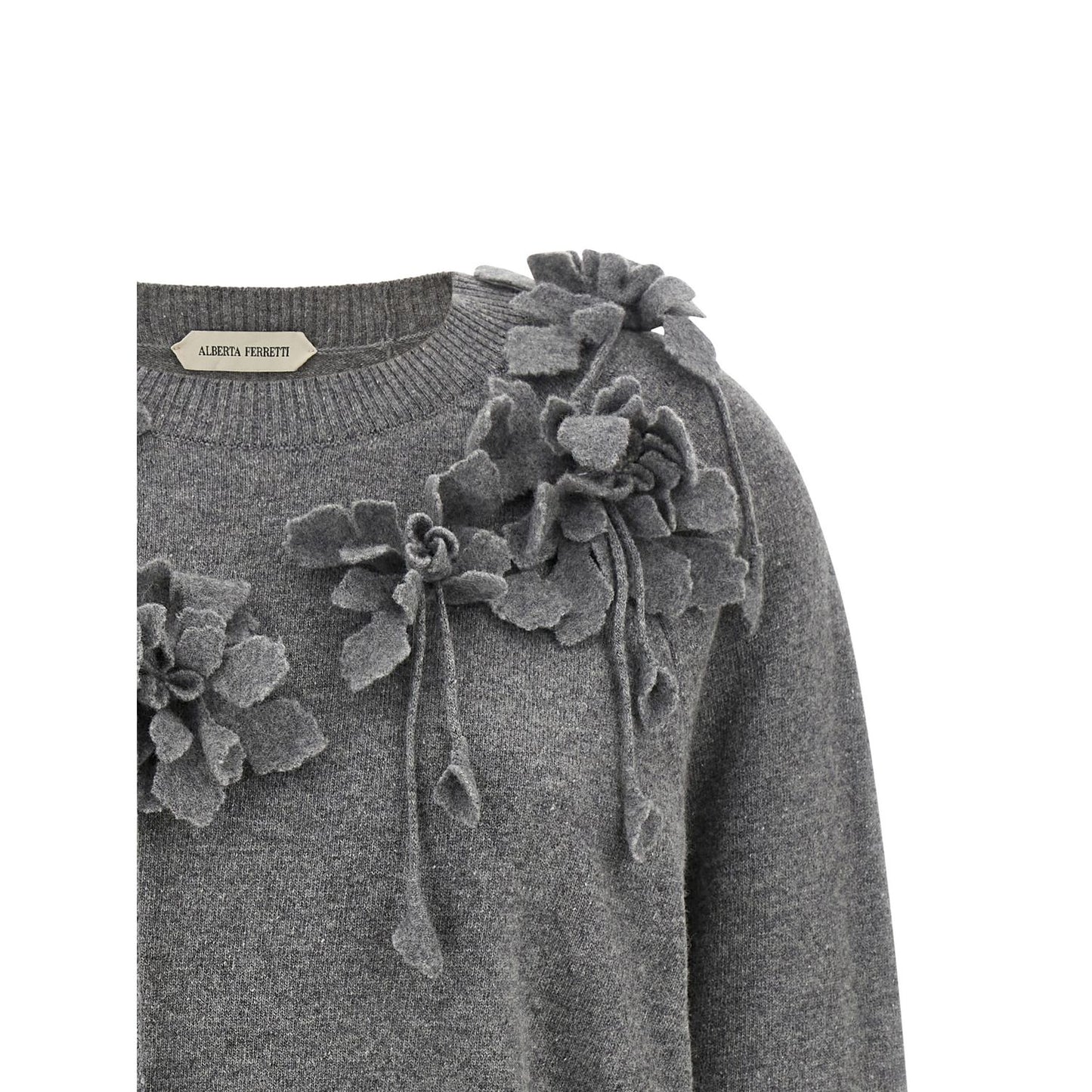 Alberta Ferretti Gray Virgin Wool Cardigan