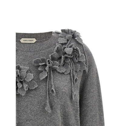 Alberta Ferretti Gray Virgin Wool Cardigan