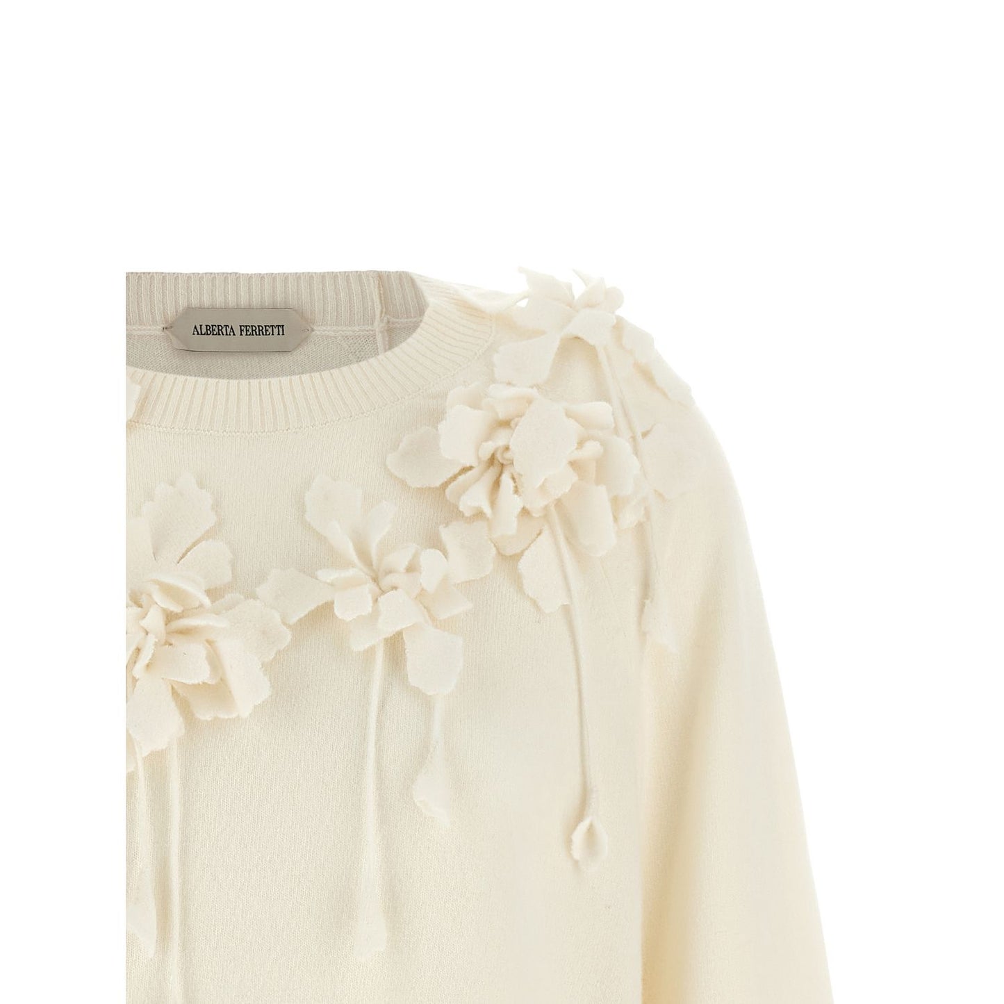 Alberta Ferretti White Virgin Wool Cardigan