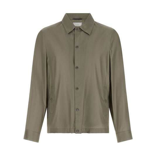 Brunello Cucinelli Bicolor Silk Full-Length Jacket