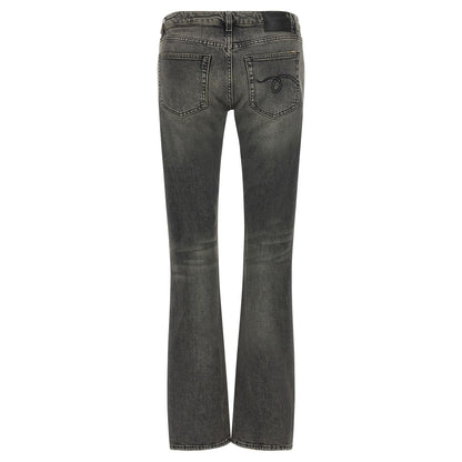R13 Black Cotton Bootcut Jeans