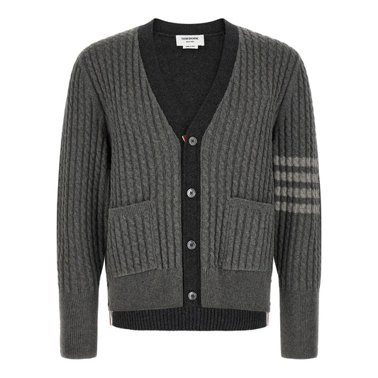 Thom Browne Gray Virgin Wool Cardigan