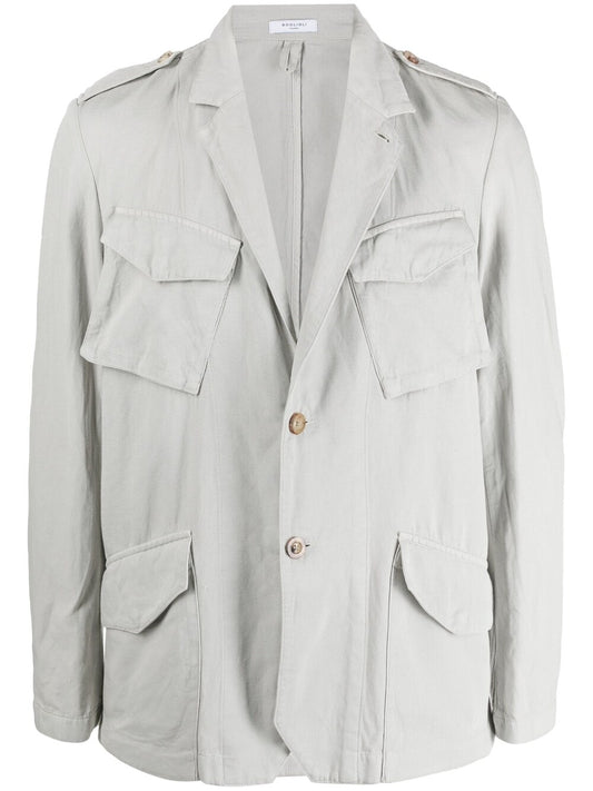 Boglioli  cotton-linen men Jackets White