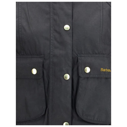 Barbour Black Cotton Full-Length Jacket