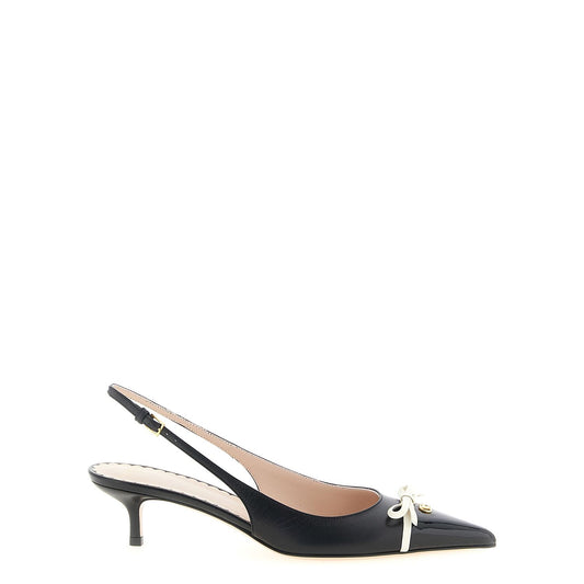 Valentino Garavani Bicolor Leather Mid Heel Pumps