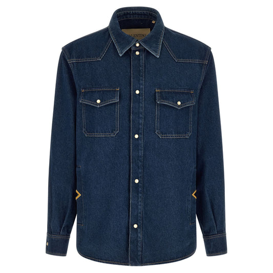 Valentino Garavani Blue Cotton Blouse