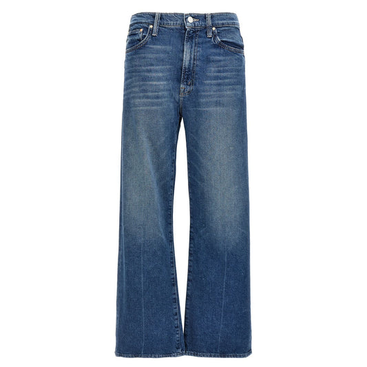 Mother Denim Blue Cotton Straight-Leg Jeans