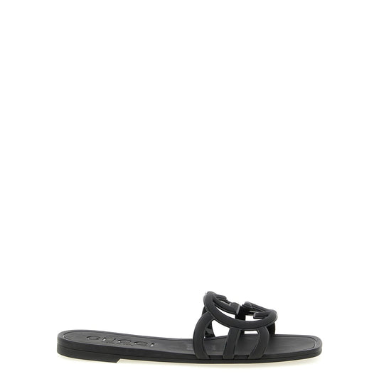 Gucci Black Rubber Slides