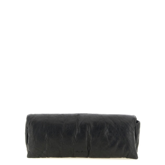 Rick Owens Black Lamb Leather Clutch Bag