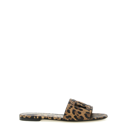 Dolce & Gabbana Brown Calfskin Slides