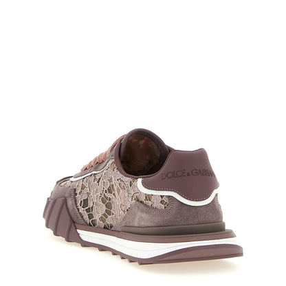 Dolce & Gabbana Purple Leather Athletic Sneakers