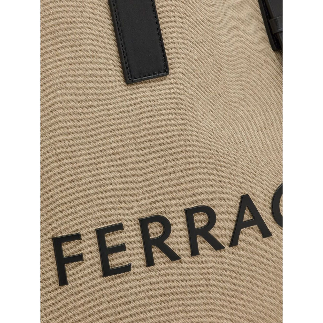 Ferragamo logo-embossed canvas tote Bag Beige Shopper Ferragamo