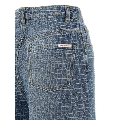 Self-Portrait Blue Cotton Jeans Denim