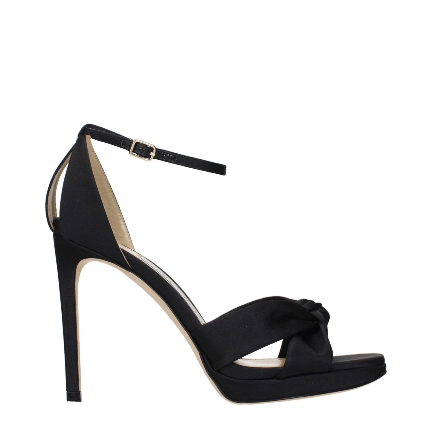 Jimmy Choo Black Satin Platform Sandals