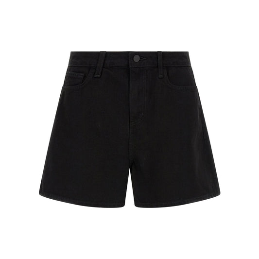 L'Agence Black Cotton Bermuda Shorts