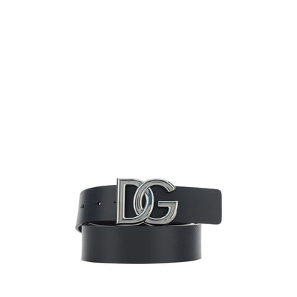 Dolce & Gabbana Black Calf Leather Bos Taurus Regular Belt