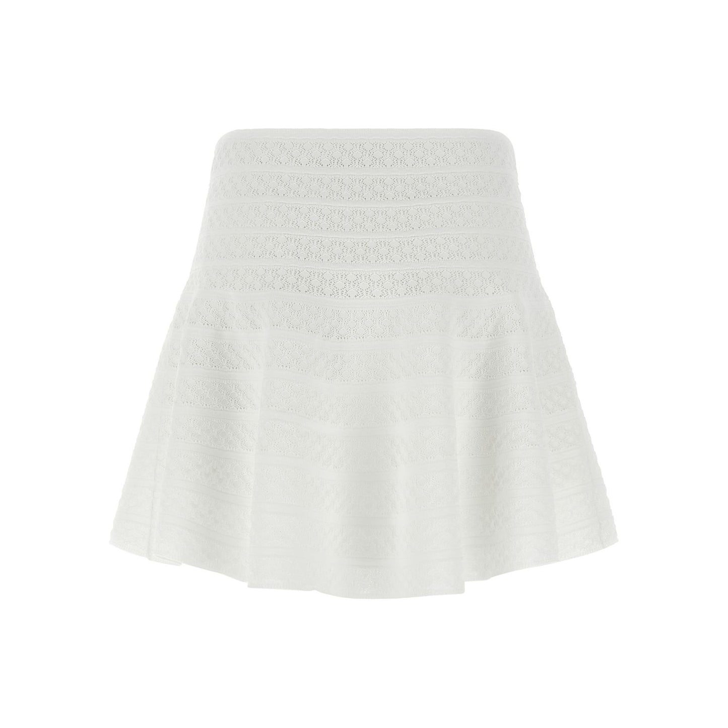 Self-Portrait White Viscose Long Skirt