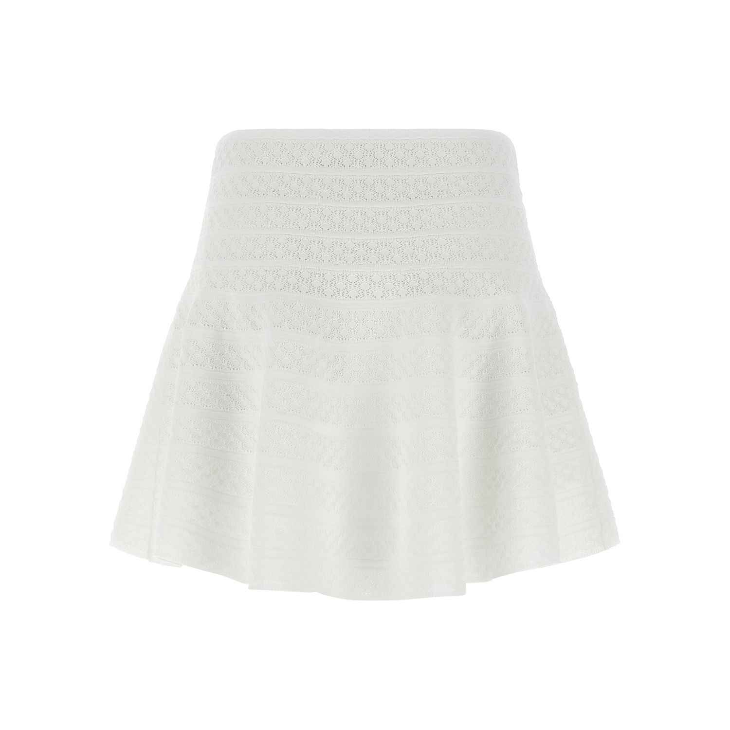 Self-Portrait White Viscose Long Skirt