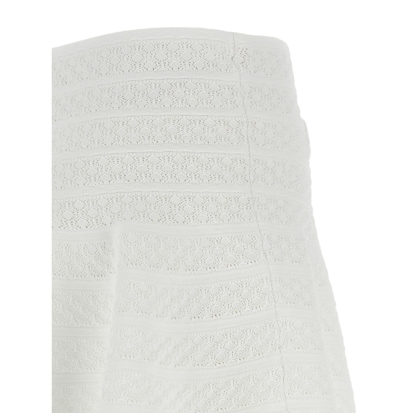 Self-Portrait White Viscose Long Skirt