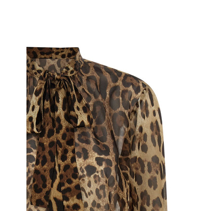 Dolce & Gabbana Brown Silk Blouse