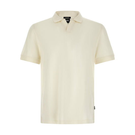 Hugo Boss White Cotton Polo Shirt