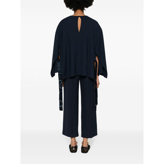 Erika Cavallini Semi-Couture Top Blue Topwear Erika Cavallini Semi-Couture White Smoke