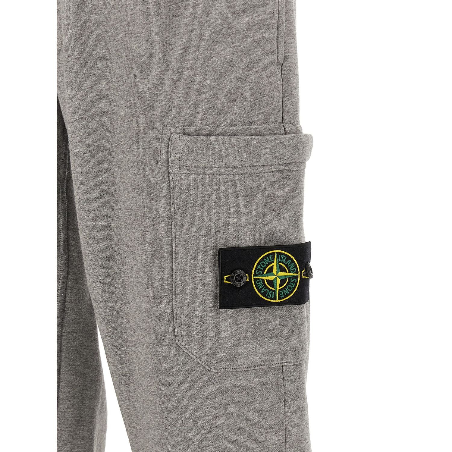 Stone Island Gray Cotton Joggers (Workout Pants)