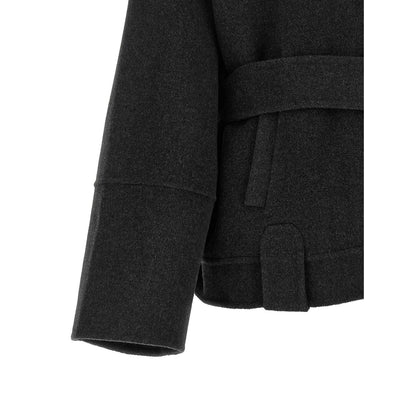 Khaite Gray Wool Full-Length Jacket